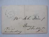 Stampless Cover Baltimore MD - Quincy PA Aug 11 1846, blue 5 (oval)