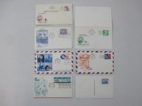Seven First Day of Issue Postal Cards including 1963 Abraham Lincoln 4 Cent, 1967 Saluting Boy