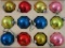 Box of Twelve Santa Land Vintage Glass Christmas Tree Ornaments, 8oz