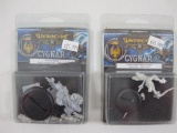 Two NIB Warmachine Cygnar Miniatures: Trench Buster Ogrun Trencher Solo and Commander Dalin Sturgis