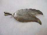 Sterling Silver Feather Pin, .21 ozt