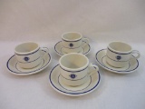 Set of 4 NYGL Railroad Cups and Saucers, made expressly for New York & Greenwood Lake Railway 2006,