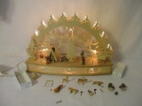 3D Winter Wonderland Traditional Wooden Erzgebirge German Electric Candle Arch Christmas Display