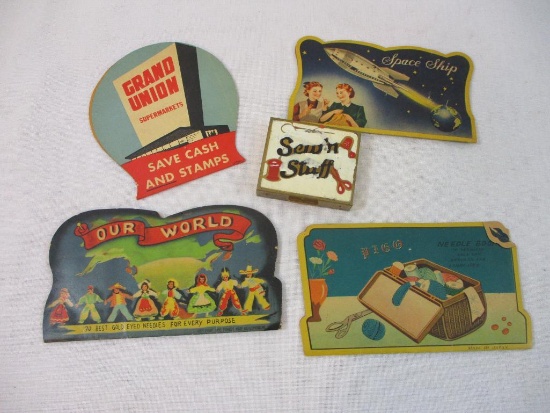 Vintage Sewing Items including Grand Union Supermarkets, Space Ship, Our World and more, 4 oz