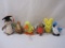 Six Bird Plush including TY Beanie Babies Early, Rocket, Wise, Quakers (tags damaged) & Beak with