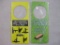 Two Novelty Plastic Door Hangers, 1 oz