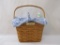 Longaberger 1995 Edition Dresden Basket with Blue Gingham Liner, Jerry Longaberger signed, 12 oz