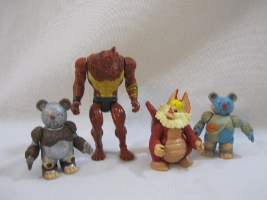 Four 1980s Thunder Cats Action Figures including Jackalman, Berbils, and Snarf, LJN Toys 1985-6, 10