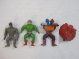 Three 1980s Masters of the Universe MOTU Action Figures including Stratos, Man-At-Arms, and Two Bad,