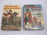 Two Hardcover Whitman Publishing Classics: The Three Musketeers (1956) and Treasure Island (1955), 1