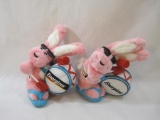 Two Energizer Bunny Plush with Accessories, 2007 Energizer, 15 oz