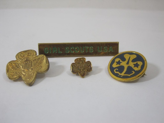 Four Vintage Girl Scout Pins, 1 oz