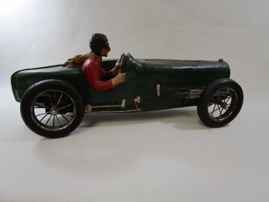 Race Car made of Molded Resin with Wire Rim Tires, approx 29 inches long