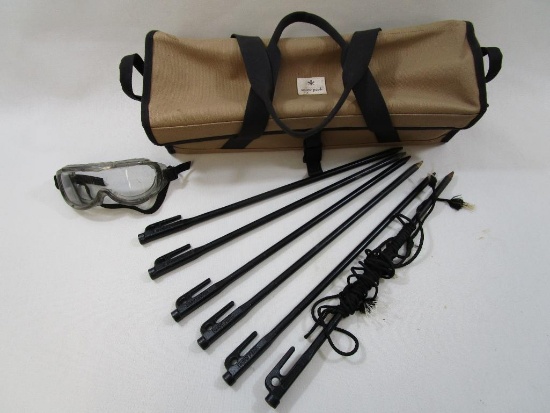 Snow Peak Solid Stake 50 Climbing Stakes, Set of Six with Goggles in Carry Bag