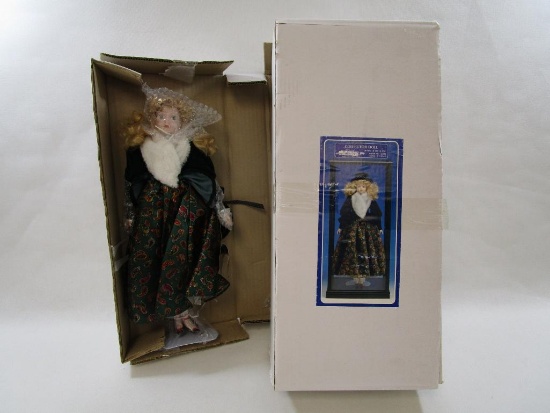 House Of Lloyd 1990 Collector 19 inch Porcelain Doll with Display Case, In Box