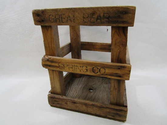 Wood Water Bottle Crate, marked Great Bear Spring Co