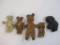 Five Vintage Stuffed Bears, see pictures, 8 oz