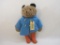 1975 Eden Toys Paddington Bear with fleece coat, rain boots, and tag, 1 lb 14 oz