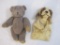 1984 Letitic Poseable Teddy Bear and Vintage Dog Hand Puppet, 1 lb