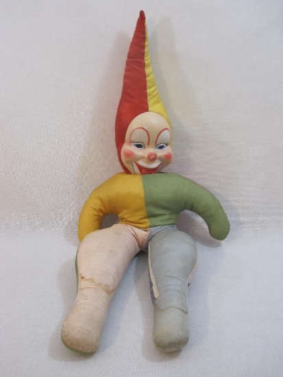 Vintage Samet & Wells Inc 28" Sammy Clown Doll, see pictures for condition AS IS, 1 lb