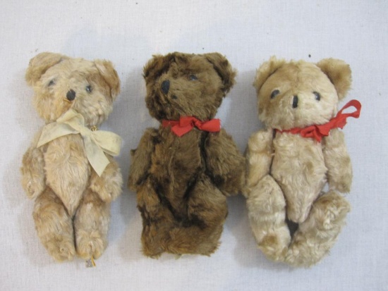 Three R. Dakin Co Poseable Teddy Bears, 11 oz