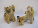 Three Vintage Cat and Dog Plush, see pictures for condition AS IS, 7 oz