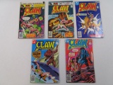 Five DC Claw The Unconquered Comic Books Nos. 8-12, August 1976-Sept 1977, see pictures for