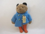 1975 Eden Toys Paddington Bear with fleece coat, rain boots, and tag, 1 lb 14 oz