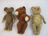 Three Vintage Poseable Teddy Bears, see pictures for condition, AS IS, 1 lb 10 oz