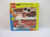 Coca-Cola Set Heavy Gauge Steel Trucks, diecast metal with plastic parts, in original box, REMCO