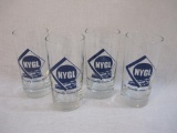 Four NYGL New York & Greenwood Lake Railway Drinking Glasses 