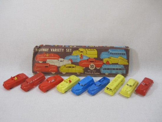 Renwal Highway Variety Set No. 302 10 Trucks and Autos, set is missing one vehicle, in original box