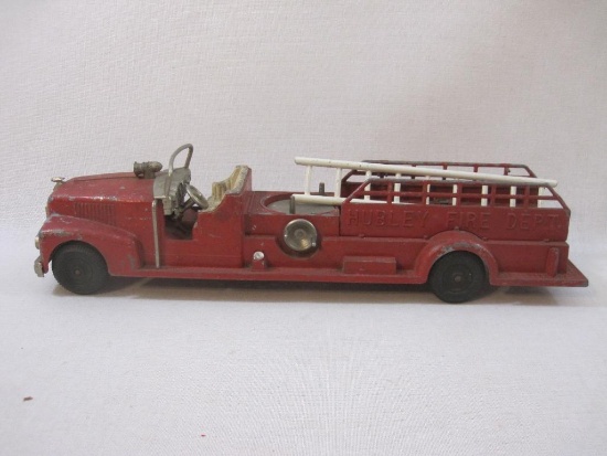 Vintage Metal Hubley Fire Department Fire Truck, see pictures for condition AS IS, 2 lbs 13 oz