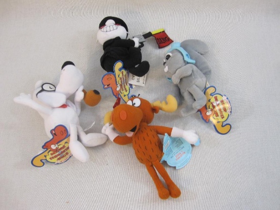 Four The Adventures of Rocky and Bullwinkle and Friends Plush including Bullwinkle J Moose, Rocket J