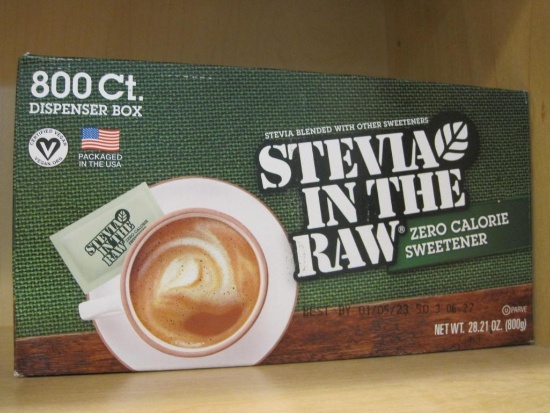 Sealed Box of 800 Stevia in the Raw Packets