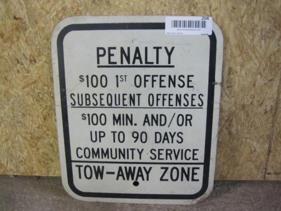 Parking Penalty Metal Sign