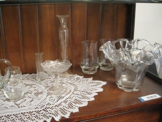 Assorted Glassware and Crystal including vases, pitcher and more
