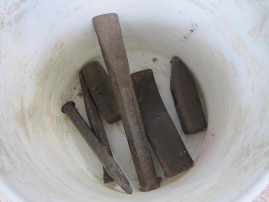 Assortment of Chisels and Maul Heads