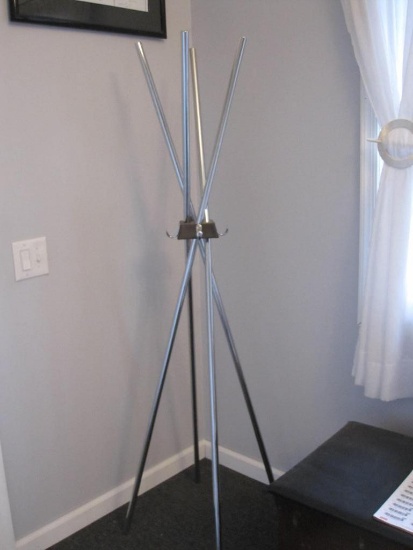 Stainless Steel Coat Rack approx 5.5ft tall