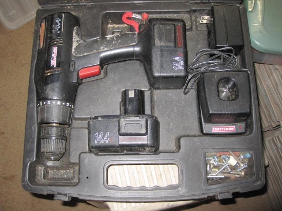 Craftsman 14.4V Drill in Hard Case, Two Batteries and Charger included