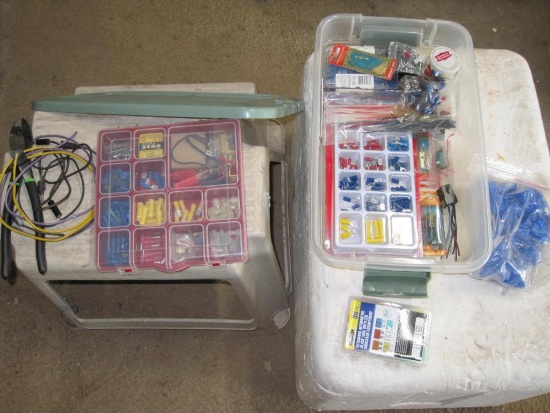 Electrical And Wiring Items, Fuses, Heat Shrink Connectors in Organizer and more as pictured in a