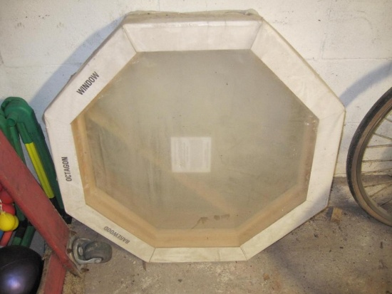 Barewood Octagonal Gable Window, Approx 28 inches Wide