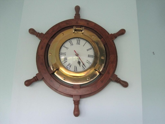 Ship's Wheel Themed Wall Clock