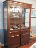 Beautiful Lighted Hutch with glass shelves, 2 drawers, and 2 cabinets, 47