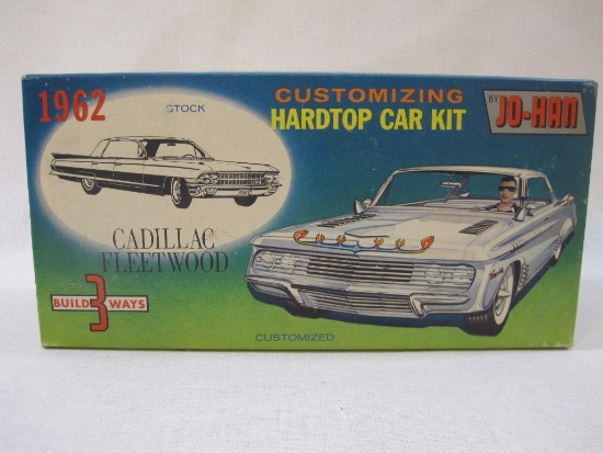 1962 Cadillac Fleetwood Plastic Model Car, Customizing Hardtop Car Kit by Jo-Han, assembled in