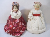Two Russian Plush Dolls with Plastic Faces, 2 lbs