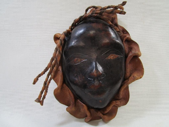 Hand-Formed Leather Face, Women with Dreadlocks