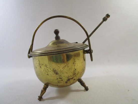 Brass Kerosene Pot with Soapstone Wand Fire Starter