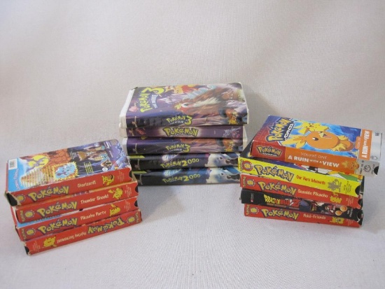 Assorted Pokemon and DragonBall Z VHS Tapes, 8 lbs