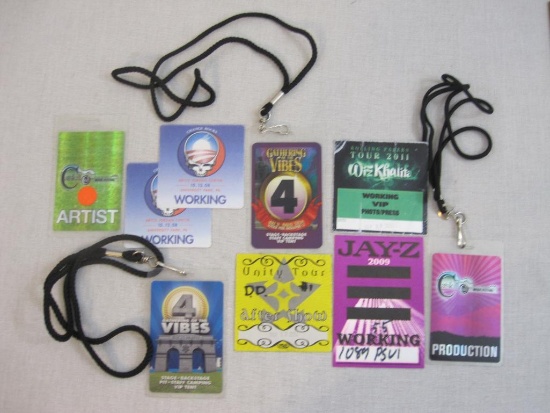 Assorted Backstage/Crew Passes for Jay-Z, 311 Unity Tour, Wiz Khalifa, and more, 3 oz